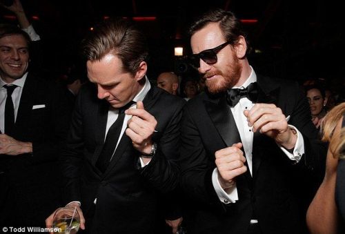 Bromance dancing with Fassbender.